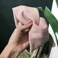 Pink ribbed knit headband in soft elastic fabric for yoga and daily hair styling - Cross / Pink