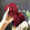 Cross-over wine red ribbed knit headband for yoga and daily styling hair accessory - Cross / Burgundy