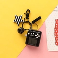 Mini portachiavi per console di gioco portatile nero con ciondoli a stella e campanello - Nero