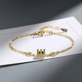 Minimalist S925 sterling silver gold-plated triple ring bracelet for women - Single Layer / Gold