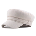 Casquette de marin classique en lin crème avec visière courte et texture tissée - 57-58 / Beige