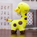 Yellow spotted plush giraffe doll with closed-eye smile and soft fabric texture - Yellow / 18cm
