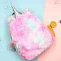 Sac à dos licorne en peluche dégradée avec corne holographique argentée pour enfant - Violet / Standard