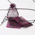 Halloween black mesh drawstring gift bags with pink spider web pattern 9x12cm - Black Pink Spider Web (W-02) / 9*12cm / Black/Pink