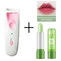 Electric eyelash curler in pink and white paired with aloe temperature color changing lipstick - Electric Curler + Lipstick