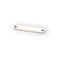 Close-up of polished stainless steel rectangular charm with dual holes for DIY jewelry - 5*28MM Double Hole / Steel