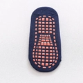 Blue cotton baby floor sock featuring orange anti-slip silicone dots on the sole - 1-4 Years / Navy Blue