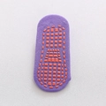 Purple non-slip baby walking socks with orange silicone grip dots on the sole - 1-4 Years / Medium Purple
