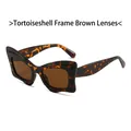 Oversized vlinderzonnebril met schildpadmontuur en bruine thee-kleurige lenzen - Schildpad Frame Thee Lenzen