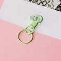 Mint green metal lobster clasp keychain with paint finish and matching keyring loops - Light Green