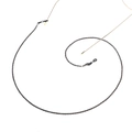 Elegant black and gold twisted metal eyeglass chain lanyard with non-slip rubber loops - Gun Black