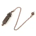 Vintage bronze metal dowsing pendulum with a multi-layer spiral cone and delicate chain - Bronze