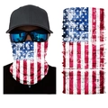 Seamless tube face mask with distressed American flag pattern for outdoor sports - S83 Damaged Vintage US Flag
