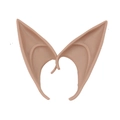 Flesh-colored silicone elf ears for cosplay, realistic fairy ear props for parties - Dark Skin Tone - OPP Bag - Long Style