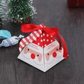 Pyramid Christmas gift box featuring Santa Claus and red polka dots with ribbon - Red Pyramid Santa Claus