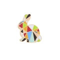 Broche lapin origami en émail avec motifs géométriques colorés et finition dorée - Lapin - Style 1