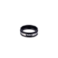 Anello bicolore nero e argento in acciaio inossidabile con tre pietre di zirconia cubica - US 6 / Nero