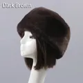 Winter faux rex rabbit fur hat for women in dark brown, thick plush and warm style - One Size / Dark Brown