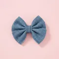 Soft grass green velvet bow hair clip for children with plush texture for girls - Green