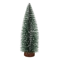 Mini grüne Kiefer-Weihnachtsbaum mit weißer Beflockung und rundem Holzsockel - 30cm