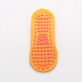 Orange low-cut cotton grip socks featuring pink square anti-slip silicone pads on soles - Orange