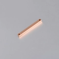 Pendente rettangolare lucido in acciaio inossidabile a due fori, finitura rame oro rosa - 3*35mm / Oro rosa