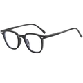 Occhiali anti-luce blu con montatura intera nera e dettagli in rivetti argento - Nero Lucido (C01)