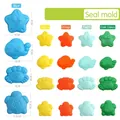 Colorful soft silicone sea animal sand molds set including starfish, fish, crab and turtle - 4Pcs Marine Animal Sand Molds