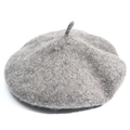 Classic grey wool beret hat with soft texture for women autumn and winter fashion style - M (56-58cm) / Light Heather Grey