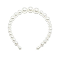 Handmade white faux pearl headband featuring a gradient arrangement on a sleek frame - 20mm 3 Pearls (White)