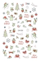 Glow-in-the-dark Christmas nail stickers with Santa and reindeer motifs, model SN-058 - SN-058