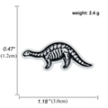 Spilla in smalto bianco e nero a forma di scheletro di dinosauro da uomo in zinco - Scheletro di Brontosauro
