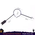 Funny Halloween headband with simulated arrow through head design in black matte plastic - One Size / Arrow Headband