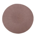 Detailed top view of a dark red wool knit beret showing fine texture and simple design - M (56-58cm) / Khaki