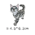 Graue getigerte Katze Stickerei Aufnäher für Kleidung und Taschen DIY Flicken 4,5x6,3cm - B-Graue Katze (4.5 * 6.3cm)