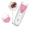 Portable electric eyelash curler in pink and white finish with temperature indicators - Pink (With Batteries)