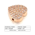 Abalorio de corazón oro rosa con micro-pavé de circonitas y agujero de 1mm de DIY - Oro rosa