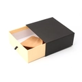Boîte cadeau coulissante pour ceintures en noir et beige avec doublure intérieure - Boîte à tiroir