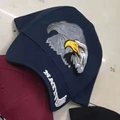 Detailed embroidery of eagle head and NAVY text on a navy blue baseball cap - Adjustable / Navy Eagle NAVY Style 7