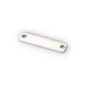 Polished stainless steel rectangular blank tag with double holes for DIY jewelry - 8*30MM Double Hole / Steel