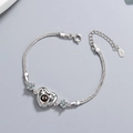 S925 sterling silver heart projection bracelet with deer antlers and zircon stones - Copper / White Gold