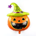 Halloween pumpkin with wizard hat foil balloon for party decoration, 91x61cm size - Oversized Pumpkin Head