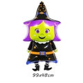 Mini wizard ghost foil balloon for Halloween party decorations, sized 99x48cm - Large Halloween Witch