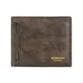 Dark brown leather bi-fold men's wallet with textured matte finish and card slots - Dark Coffee