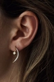 Elegant gold crescent moon and star earrings with pavé zircon crystals for women - Gold