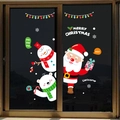 Adesivi natalizi per finestre con Babbo Natale e pupazzo di neve per decorazioni vetri - 6269-45*60CM
