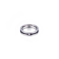 Minimalist titanium steel ring in silver and black with a center inset zircon stone - US 6 / Black
