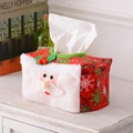 Feestelijke Kerstman pluche tissueboxhoes van zachte rode stof voor kerstdecoratie - Kerstman Stijl-Rood / 16x10CM