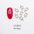 Detail of crown-shaped heart alloy nail art charms with rhinestones in 6x10mm size - Crown Shape (LF3023) / 1 Piece