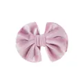 Pink purple velvet scalloped bow hair clip for children with soft plush fabric texture - Pink